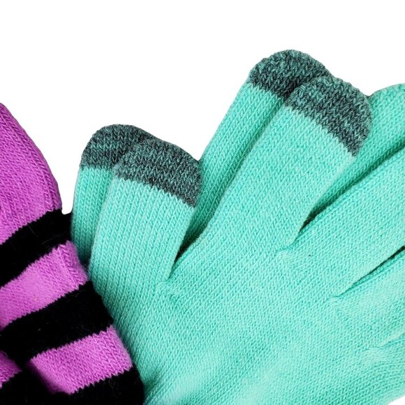 Cat & Jack 2-pack Girls Winter Kids Gloves Tech-Touch Outdoor Snow Mittens - Picture 7 of 14